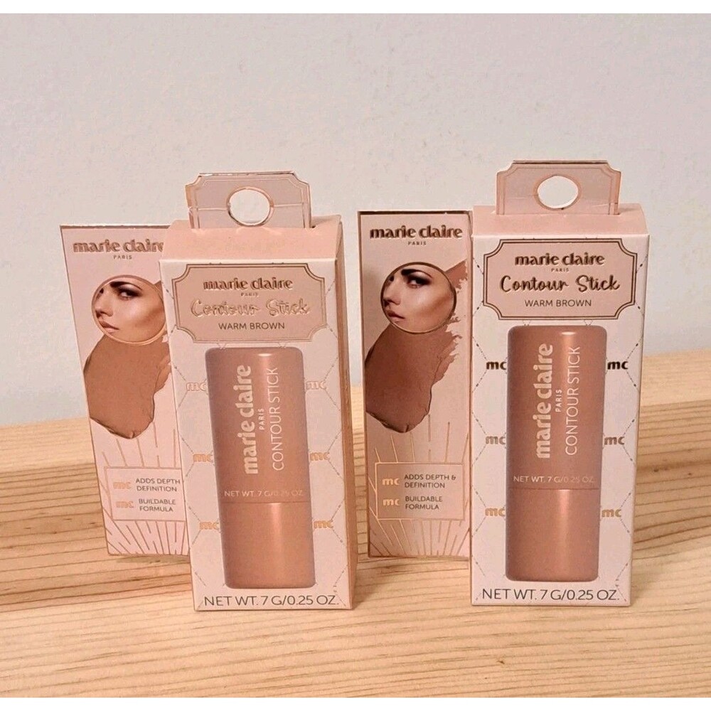 Marie Claire Contour Stick Warm Brown Bundle Of Two  .25 OZ. New In Box